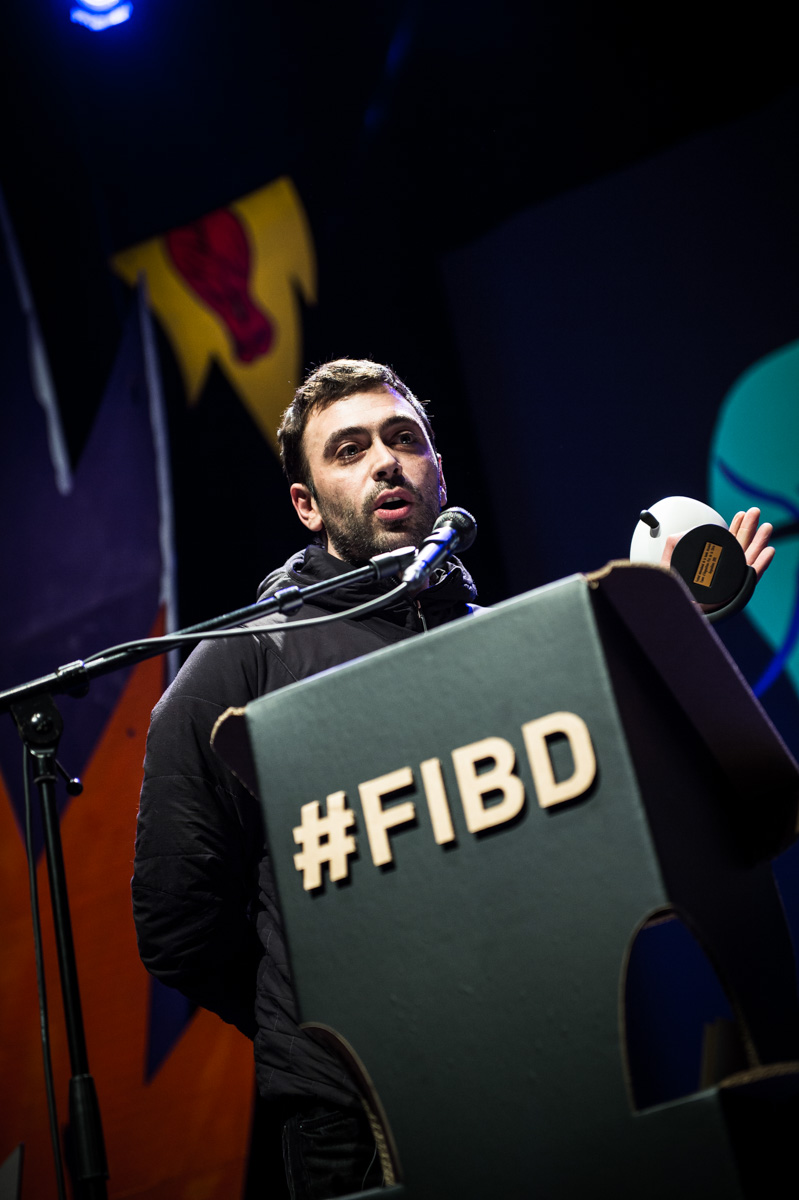 Cérémonie de Remise des Fauves, Théâtre d'Angoulême. Halfdan Pisket, Fauve de la Série pour 'Dansker'.