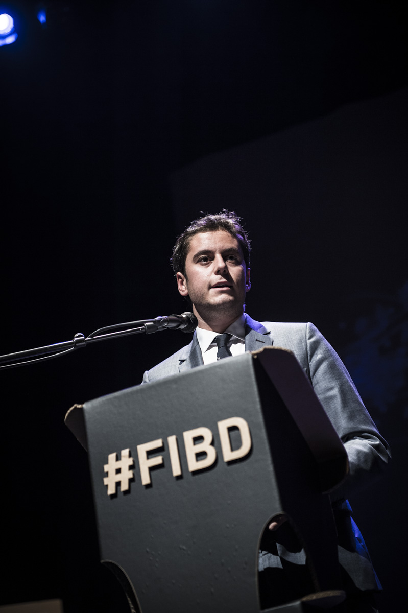 Cérémonie de remise des Prix Découvertes, Théâtre d'Angoulême. Gabriel Attal, secrétaire d'état auprès du ministre de l'éducation. Théâtre d'Angoulême.
