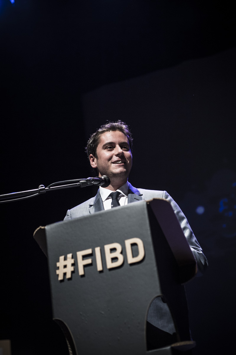 Cérémonie de remise des Prix Découvertes, Théâtre d'Angoulême. Gabriel Attal, secrétaire d'état auprès du ministre de l'éducation. Théâtre d'Angoulême.