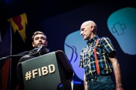 Cérémonie de Remise des Fauves, Théâtre d'Angoulême. Halfdan Pisket, Fauve de la Série pour 'Dansker'.